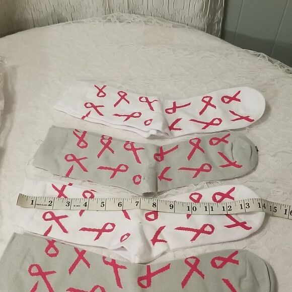 4-Pack: Breast Cancer Awareness mid calf Socks - Picture 2 of 8